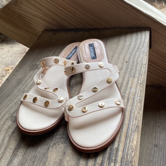 Woman Kenzie sandals beige with golden dots on them - Picture 6 of 8
